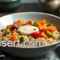 Bowl V&eacute;g&eacute;talien de Quinoa aux L&eacute;gumes R&ocirc;tis et Sauce Tahini