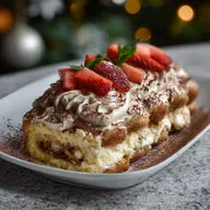 Buche Tiramisu : Cr&egrave;me Mascarpone et Caf&eacute;