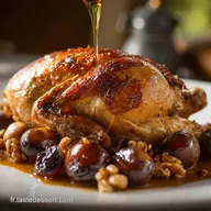 Recettes de No&euml;l : Chapon R&ocirc;ti &agrave; la Royale, Farce Marrons C&egrave;pes