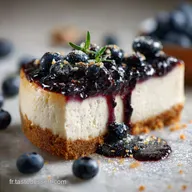 Cheesecake aux myrtilles vegan Recette facile et cr&eacute;meuse sans cuisson