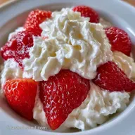 Dessert Fraise Cr&egrave;me Fouett&eacute;e Onctueux