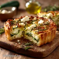 Feuillet&eacute; grec &agrave; la courgette et feta la recette facile et croustillante