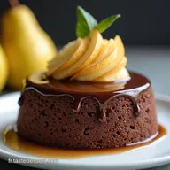 Cake Poire Chocolat Ganache Le D&eacute;lice Facile de Sophie