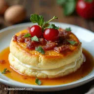 Feuillet&eacute; Camembert Pommes de Terre Lardons Repas Convivial Hiver