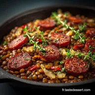Lentilles au chorizo et &eacute;pices Recette facile plat unique r&eacute;confortant