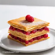 Mille feuille croustillant aux framboises Le d&eacute;lice ultime
