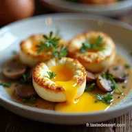 Recette &OElig;uf Cocotte au Four Cr&egrave;me Champignons 25 Minutes