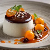 Panna cotta chocolat blanc et coulis de cl&eacute;mentine