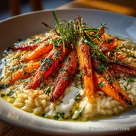 Petit &Eacute;peautre aux carottes r&ocirc;ties La recette fa&ccedil;on risotto cr&eacute;meux