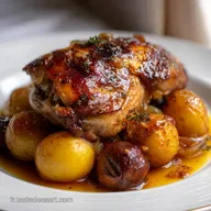 Pintade aux marrons pommes : R&ocirc;tie au Calvados, Saveurs dHiver