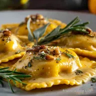 Recettes &agrave; base de courge Raviolis Butternut Sauce Beurre Noisette