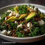 Salade De Lentilles Kale Feta Avocat : Le Bol Repas Id&eacute;al