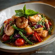 Salade Thai aux crevettes fraiche piece: Fraicheur et Croquant