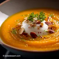 Soupes de l&eacute;gumes Velout&eacute; de Potimarron R&ocirc;ti texture soyeuse