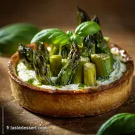 Tarte aux asperges vertes f&eacute;ta et basilic lalliance cr&eacute;meuse du printemps