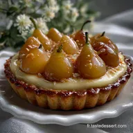 Tarte Bourdaloue Llgance des Poires sur: Cr&egrave;me Amande Onctueuse