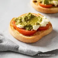 Tartines Tomate Mozza Pesto Soleil en Bouche en 5 Min