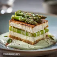 Tiramisu aux Asperges Vertes LOp&eacute;ra Vert Sal&eacute; Ch&egrave;vre Frais