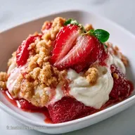 Verrine Fraise Fromage Blanc Cr&eacute;meuse