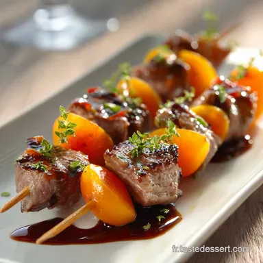 Brochette de magret aux abricots La recette chic pour barbecue r&eacute;ussi Fiche recette