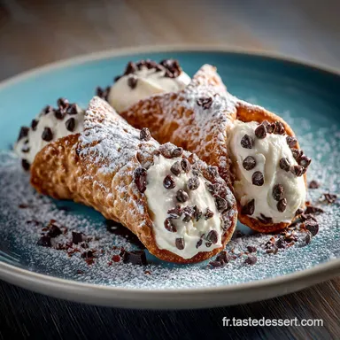 Cannoli Siciliens Authentiques Coque croustillante farce cr&eacute;meuse Fiche recette