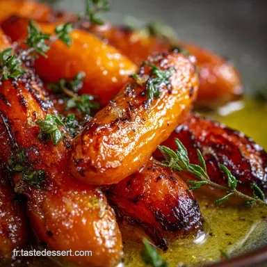 Carottes r&ocirc;ties au miel et au thym frais Laccompagnement facile Fiche recette