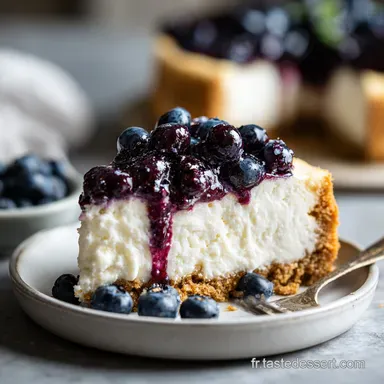 Cheesecake aux Myrtilles Cr&eacute;m&eacute;e pour 10 Portions Fiche recette