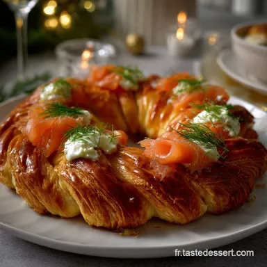 Apero Noel: Couronne Feuillet&eacute;e Saumon Chic Fiche recette