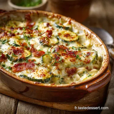 Crozets aux courgettes vache qui rit et bacon Le gratin ultracr&eacute;meux Fiche recette