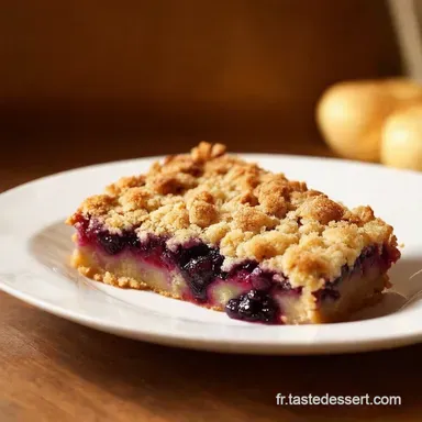 Crumble barre aux myrtilles Un Goûter Gourmand Perle en Sucre Fiche recette