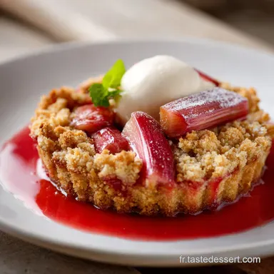 Crumble de rhubarbe La recette facile pour une cro&ucirc;te croustillante Fiche recette