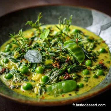 Curry de Blettes et Petits Pois Recette V&eacute;g&eacute;tale Cr&eacute;m&eacute;e Fiche recette