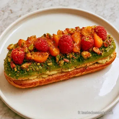 &Eacute;clair Pistache Abricot Framboise pour 8 Fiche recette