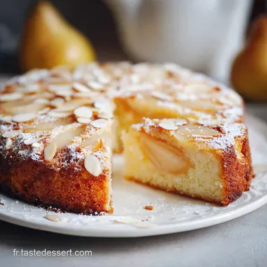 G&acirc;teau Amandes Poires Facile pour 8 Personnes Fiche recette