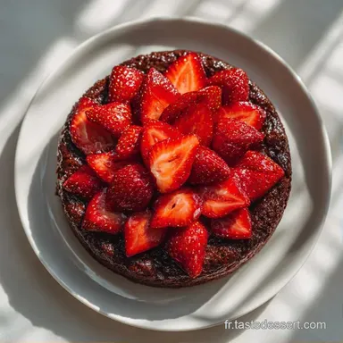 G&acirc;teau Fraise Chocolat pour 6 Personnes Fiche recette