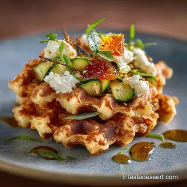 Gaufres salées à la courgette croustillantes Recette Feta Agrumes Fiche recette