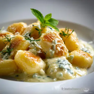 Gnocchi au Gorgonzola Sauce cr&eacute;meuse velout&eacute;e pr&ecirc;t en 25 min Fiche recette