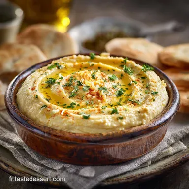 Houmous cr&eacute;meux sans ail : La recette technique pour une texture velout&eacute;e Fiche recette