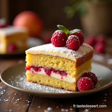 Cake Fondant P&ecirc;che Framboise Le Baiser d&Eacute;t&eacute; Facile Fiche recette