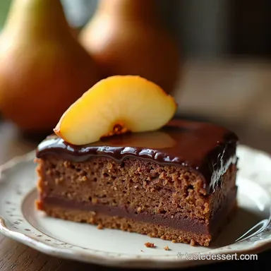 Cake Poire Chocolat Ganache Le D&eacute;lice Facile de Sophie Fiche recette