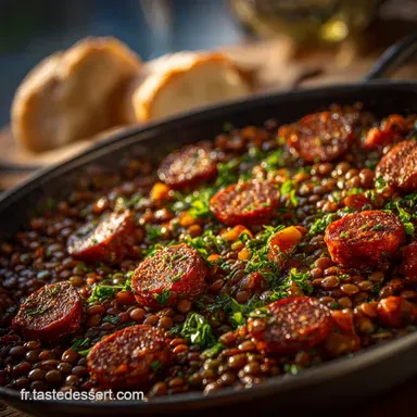 Lentilles au chorizo et &eacute;pices Recette facile plat unique r&eacute;confortant Fiche recette