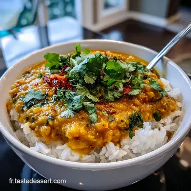 Lentilles Au Curry Faciles : Dhal Express Gingembre et Coco Fiche recette