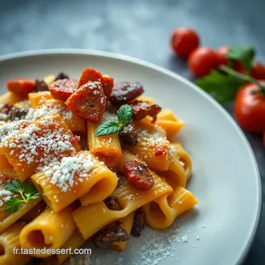 Paccheri Recette Facile: "Sole Mio" Chorizo & Poivrons! Fiche recette