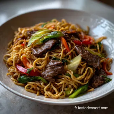 Nouilles Saut&eacute;es au B&oelig;uf : 35 Minutes et Saveurs Asiatiques Fiche recette