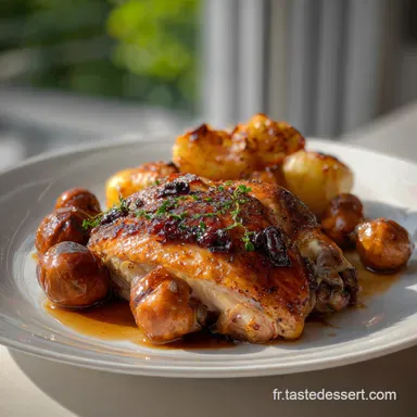 Pintade aux marrons pommes : R&ocirc;tie au Calvados, Saveurs dHiver Fiche recette