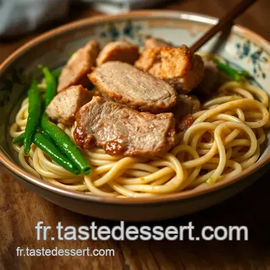Poulet aux Nouilles Chinoises : Un D&icirc;ner &Eacute;quilibr&eacute; et Savoureux Fiche recette