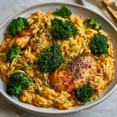 Poulet Brocoli Orzo: One-Pot Creamy Fiche recette