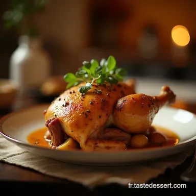 Le Meilleur Poulet R&ocirc;ti au Four Peau Croustillante Garanti Fiche recette