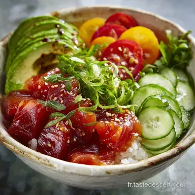Poke Bowl Recette : Salmon And Vegetable Stir-fry Bowl in 45 Minutes Fiche recette