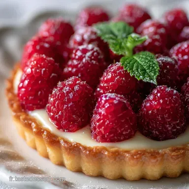 Recette Tarte Framboise Cr&egrave;me P&acirc;tissi&egrave;re pour 8 Fiche recette